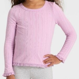 Cat & Jack Lavender Pointelle Long-Sleeve Tee